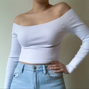 Brandy Melville white off the shoulder shirt